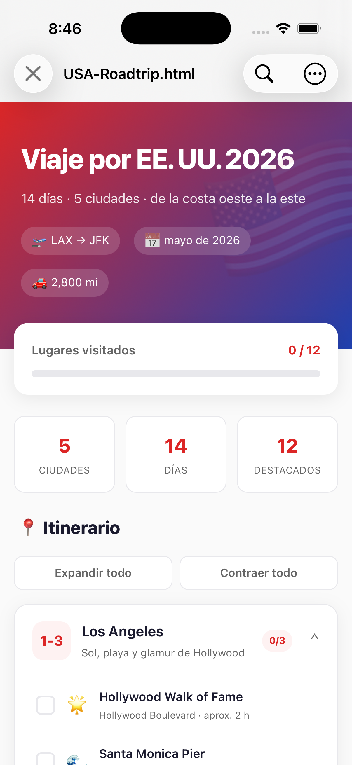 Sitecase: Itinerarios sin conexión