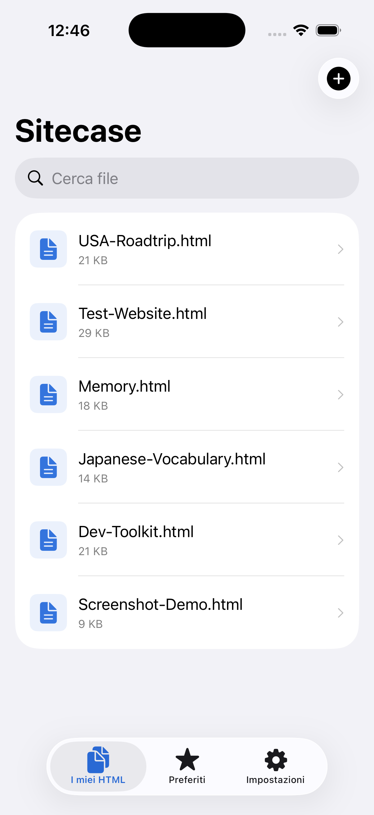 Sitecase: Tutti i file in un colpo d’occhio
